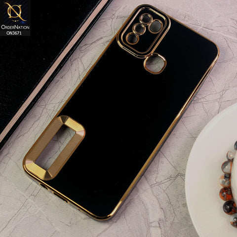Infinix Hot 11 Play Cover - Black - All New Electroplating Borders With Logo Hole Protective Soft Silicon Case