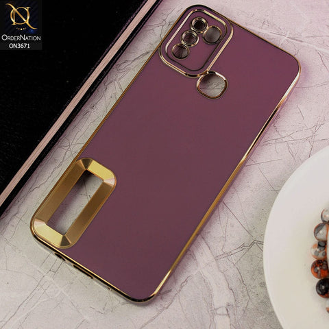 Infinix Hot 11 Play Cover - Mauve - All New Electroplating Borders With Logo Hole Protective Soft Silicon Case