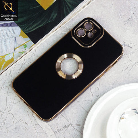 iPhone 11 Cover - Black - All New Electroplating Borders With Logo Hole Protective Soft Silicon Case