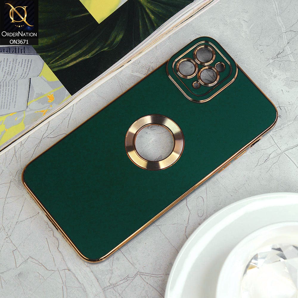 iPhone 11 Pro Max Cover - Green - All New Electroplating Borders With Logo Hole Protective Soft Silicon Case