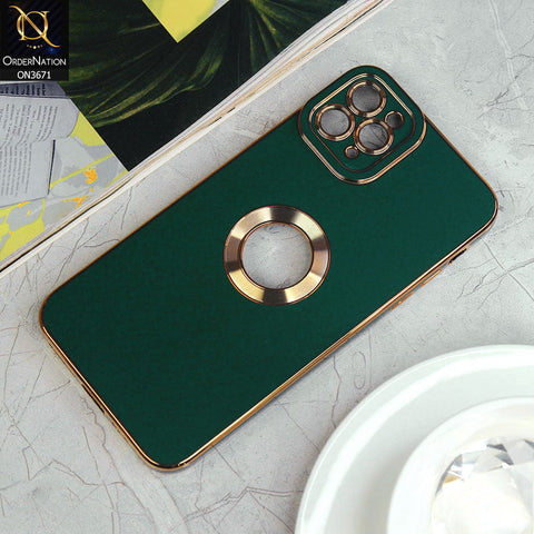 iPhone 11 Pro Max Cover - Green - All New Electroplating Borders With Logo Hole Protective Soft Silicon Case