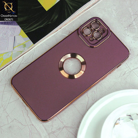 iPhone 11 Pro Max Cover - Mauve - All New Electroplating Borders With Logo Hole Protective Soft Silicon Case