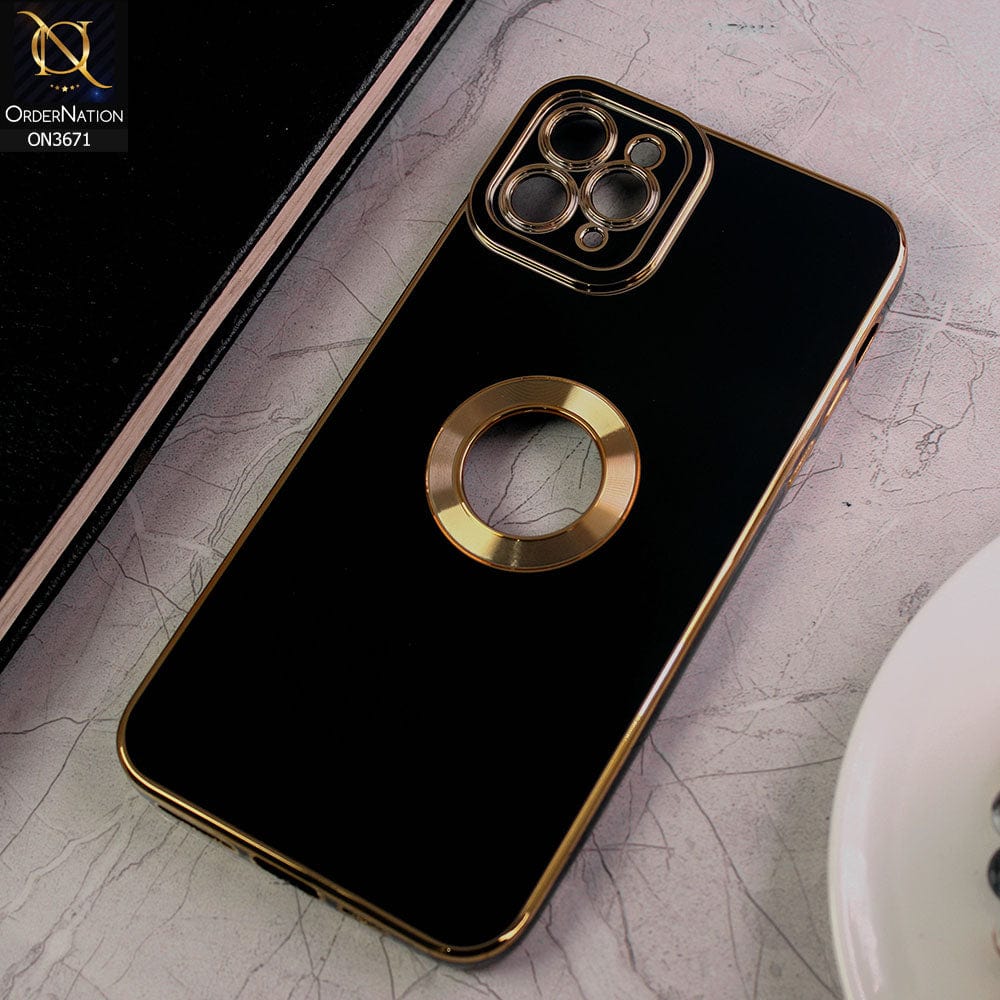 iPhone 11 Pro Cover - Black - All New Electroplating Borders With Logo Hole Protective Soft Silicon Case