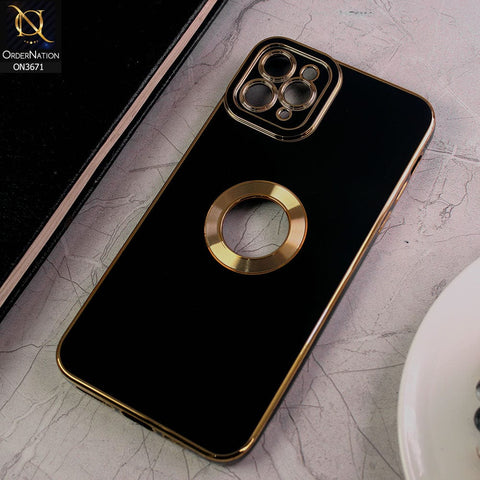 iPhone 11 Pro Cover - Black - All New Electroplating Borders With Logo Hole Protective Soft Silicon Case