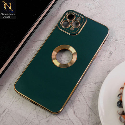 iPhone 11 Pro Cover - Green - All New Electroplating Borders With Logo Hole Protective Soft Silicon Case