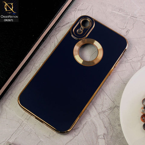 iPhone XR Cover - Blue - All New Electroplating Borders With Logo Hole Protective Soft Silicon Case