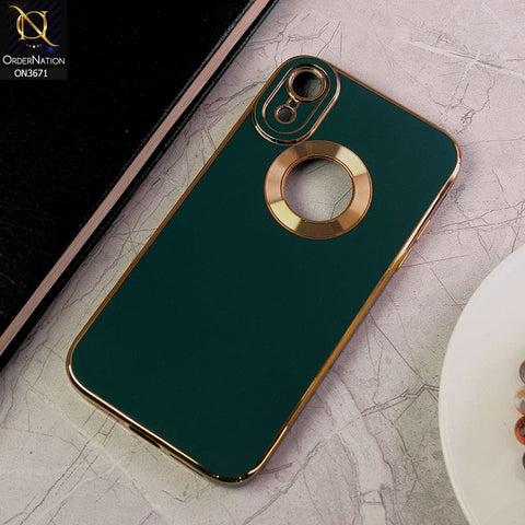 iPhone XR Cover - Green - All New Electroplating Borders With Logo Hole Protective Soft Silicon Case