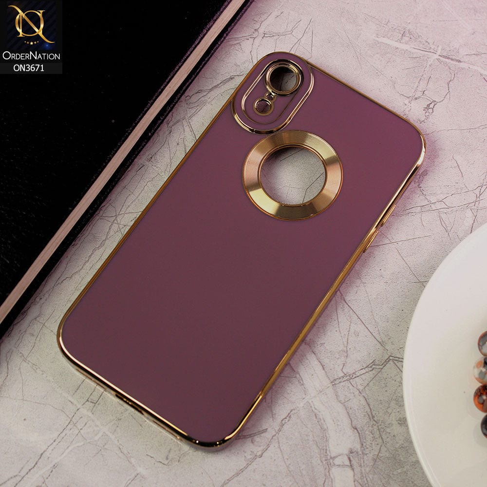 iPhone XR Cover - Mauve - All New Electroplating Borders With Logo Hole Protective Soft Silicon Case