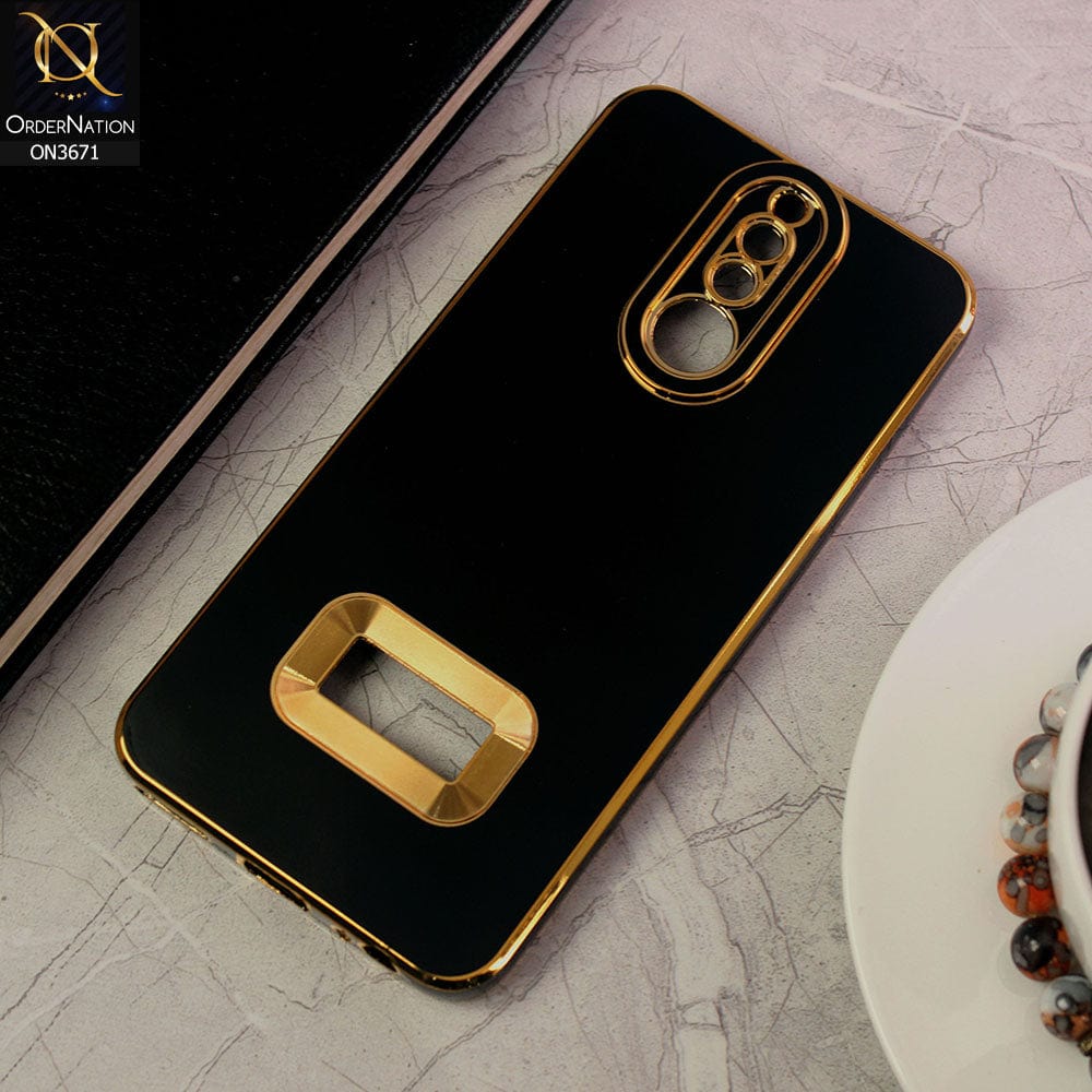 Huawei Mate 10 Lite Cover - Black - All New Electroplating Borders With Logo Hole Protective Soft Silicon Case