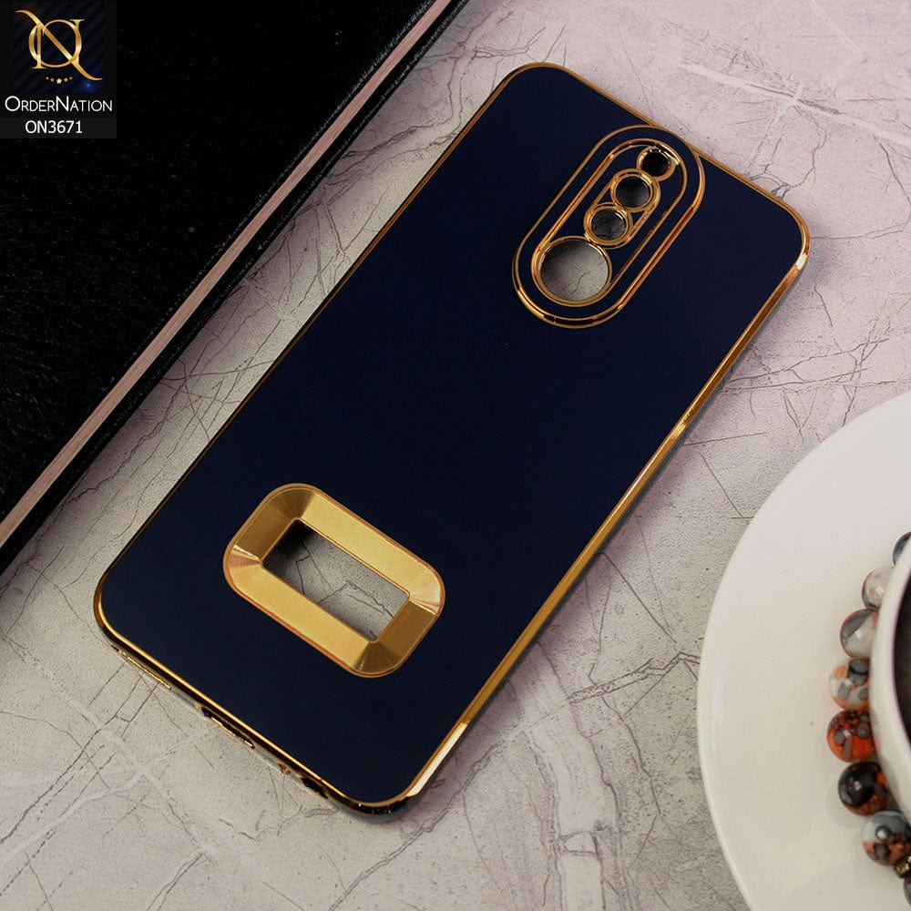 Huawei Mate 10 Lite Cover - Blue - All New Electroplating Borders With Logo Hole Protective Soft Silicon Case