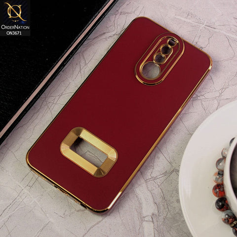 Huawei Mate 10 Lite Cover - Maroon - All New Electroplating Borders With Logo Hole Protective Soft Silicon Case