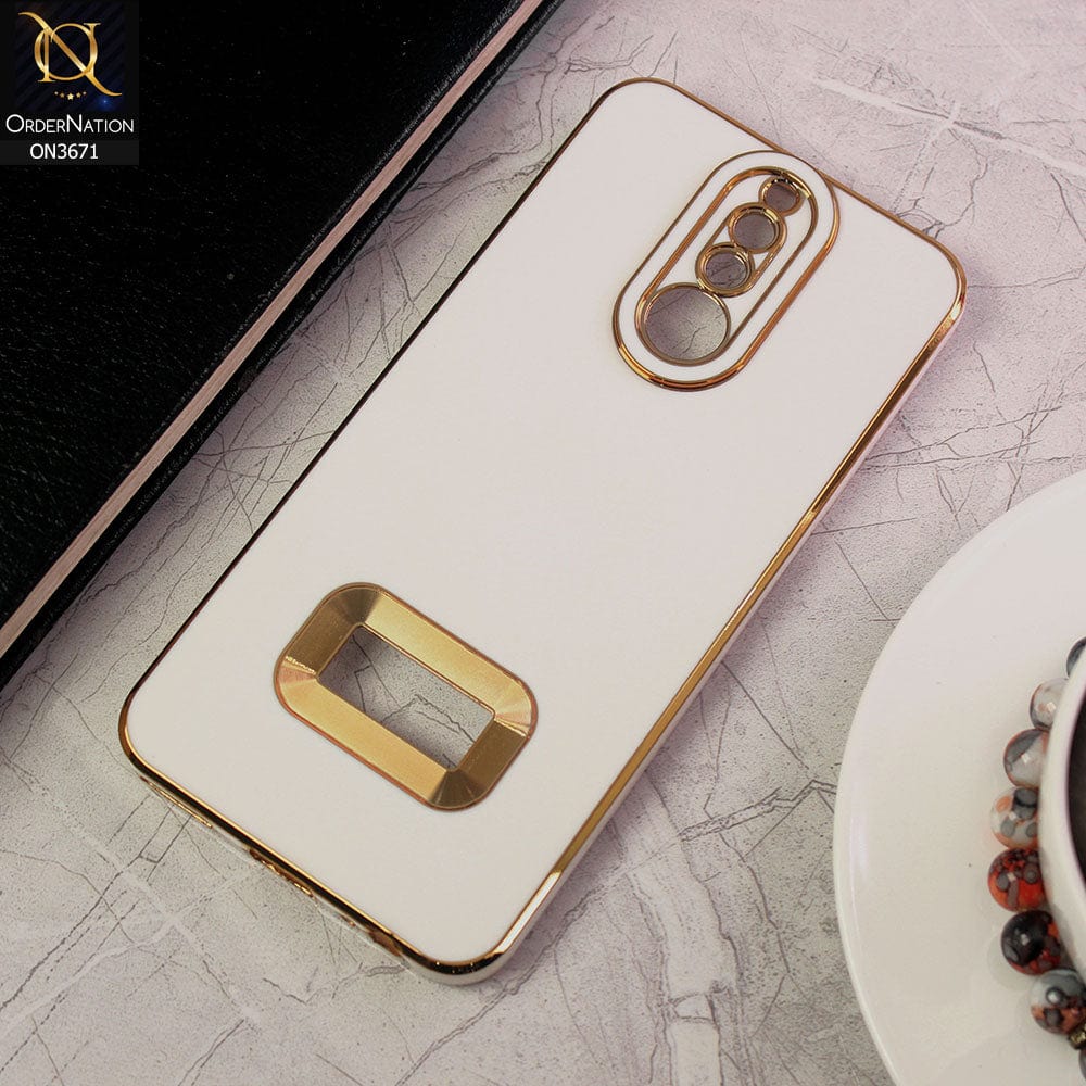 Huawei Mate 10 Lite Cover - White - All New Electroplating Borders With Logo Hole Protective Soft Silicon Case