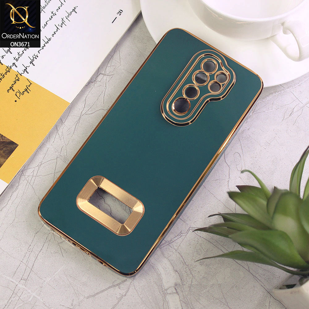Xiaomi Redmi Note 8 Pro Cover - Green - All New Electroplating Borders With Logo Hole Protective Soft Silicon Case