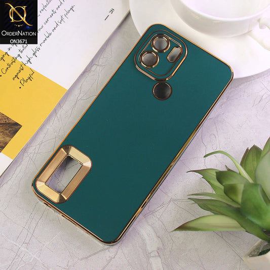 Xiaomi Redmi A1 Plus Cover - Green - All New Electroplating Borders With Logo Hole Protective Soft Silicon Case