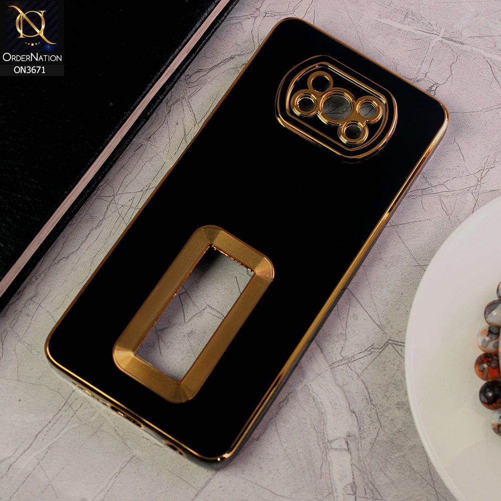 Xiaomi Poco X3 Cover - Black - All New Electroplating Borders With Logo Hole Protective Soft Silicon Case