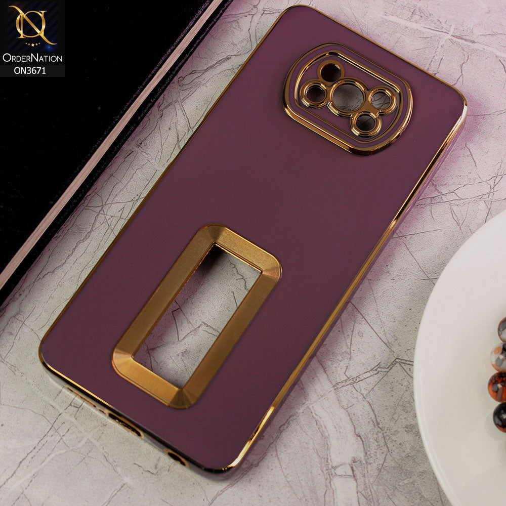 Xiaomi Poco X3 Pro Cover - Mauve - All New Electroplating Borders With Logo Hole Protective Soft Silicon Case