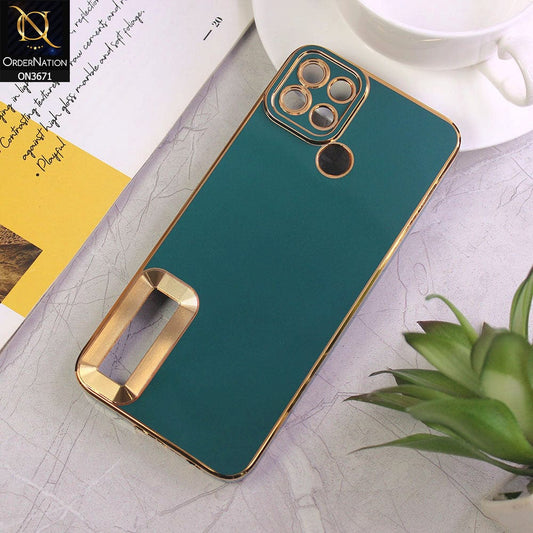 Realme C25Y Cover - Green - All New Electroplating Borders With Logo Hole Protective Soft Silicon Case