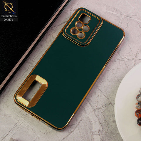 Xiaomi Redmi 10 Prime Cover - Green - All New Electroplating Borders With Logo Hole Protective Soft Silicon Case