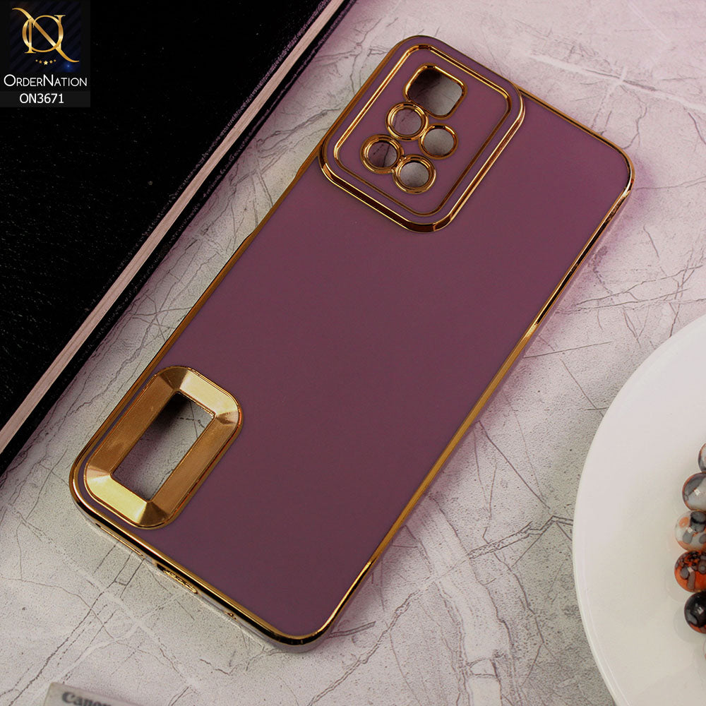 Xiaomi Redmi 10 2022 Cover - Mauve - All New Electroplating Borders With Logo Hole Protective Soft Silicon Case