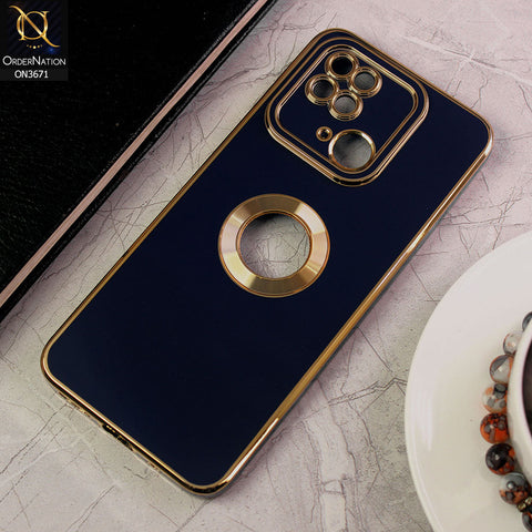 Xiaomi Redmi 10C Cover - Blue - All New Electroplating Borders With Logo Hole Protective Soft Silicon Case