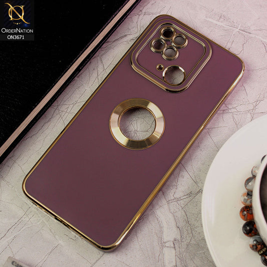 Xiaomi Redmi 10C Cover - Mauve - All New Electroplating Borders With Logo Hole Protective Soft Silicon Case