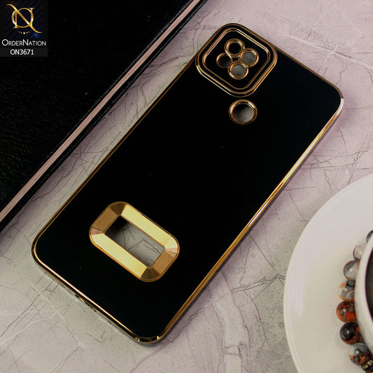 Xiaomi Redmi 10A Cover - Black - All New Electroplating Borders With Logo Hole Protective Soft Silicon Case