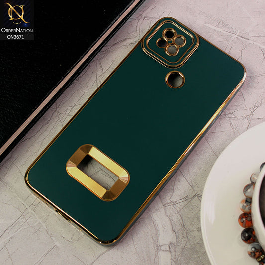 Xiaomi Redmi 10A Cover - Green - All New Electroplating Borders With Logo Hole Protective Soft Silicon Case