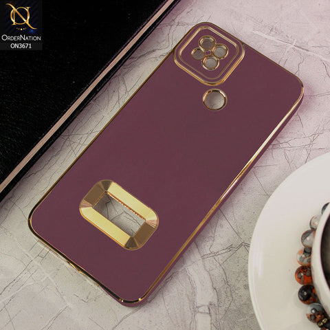Xiaomi Redmi 9C Cover - Mauve - All New Electroplating Borders With Logo Hole Protective Soft Silicon Case