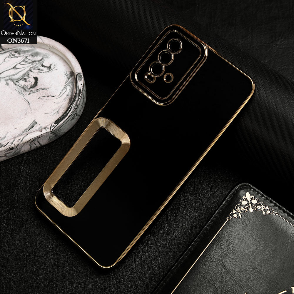 Xiaomi Redmi 9T Cover - Black -  All New Electroplating Borders With Logo Hole Protective Soft Silicon Case