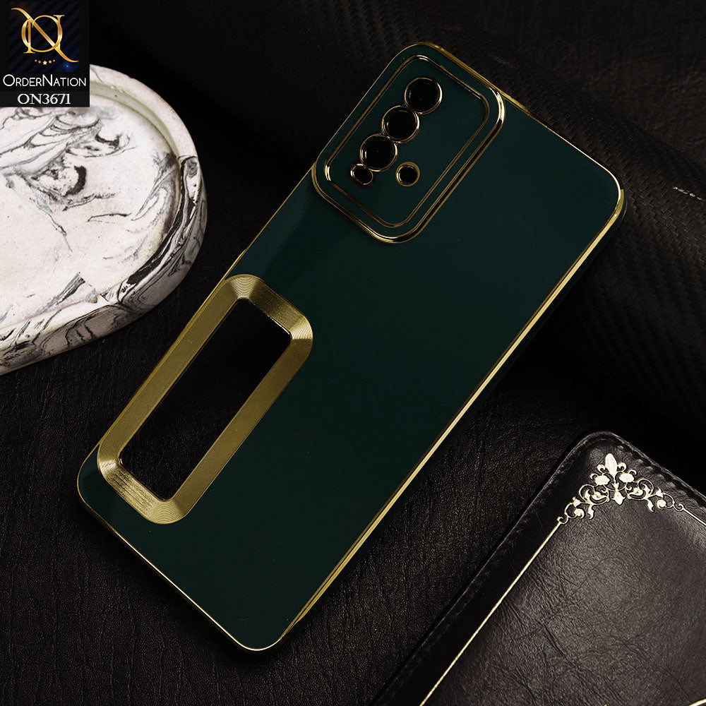 Xiaomi Redmi 9T Cover - Green -  All New Electroplating Borders With Logo Hole Protective Soft Silicon Case