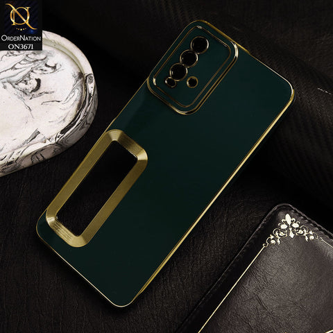 Xiaomi Redmi 9T Cover - Green -  All New Electroplating Borders With Logo Hole Protective Soft Silicon Case