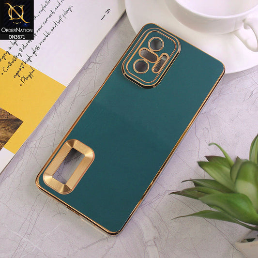 Xiaomi Redmi Note 10 Pro Max Cover - Green - All New Electroplating Borders With Logo Hole Protective Soft Silicon Case