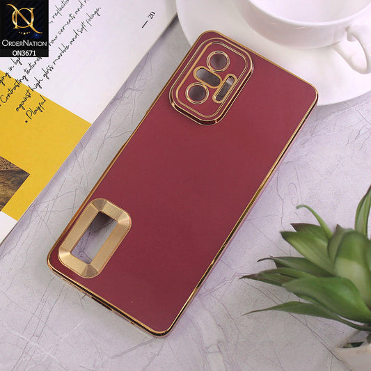Xiaomi Redmi Note 10 Pro Max Cover - Maroon - All New Electroplating Borders With Logo Hole Protective Soft Silicon Case