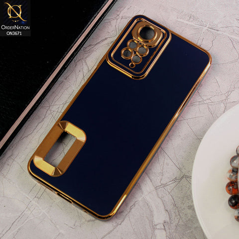 Xiaomi Redmi Note 11S Cover - Blue - All New Electroplating Borders With Logo Hole Protective Soft Silicon Case
