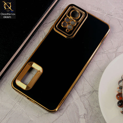 Xiaomi Redmi Note 11 Pro Cover - Black - All New Electroplating Borders With Logo Hole Protective Soft Silicon Case