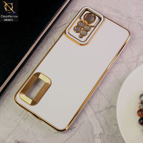 Xiaomi Redmi Note 11 Pro Cover - White - All New Electroplating Borders With Logo Hole Protective Soft Silicon Case