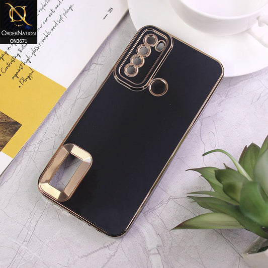 Xiaomi Redmi Note 8 2021 Cover - Black - All New Electroplating Borders With Logo Hole Protective Soft Silicon Case