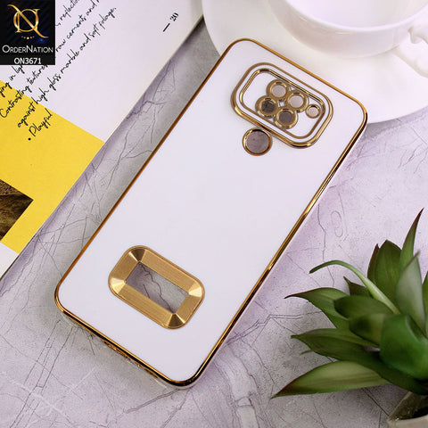 Xiaomi Redmi 10X 4G Cover - White - All New Electroplating Borders With Logo Hole Protective Soft Silicon Case