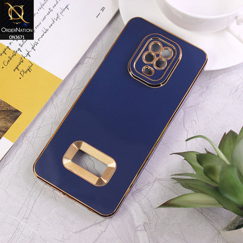 Xiaomi Redmi Note 9 Pro Cover - Blue - All New Electroplating Borders With Logo Hole Protective Soft Silicon Case