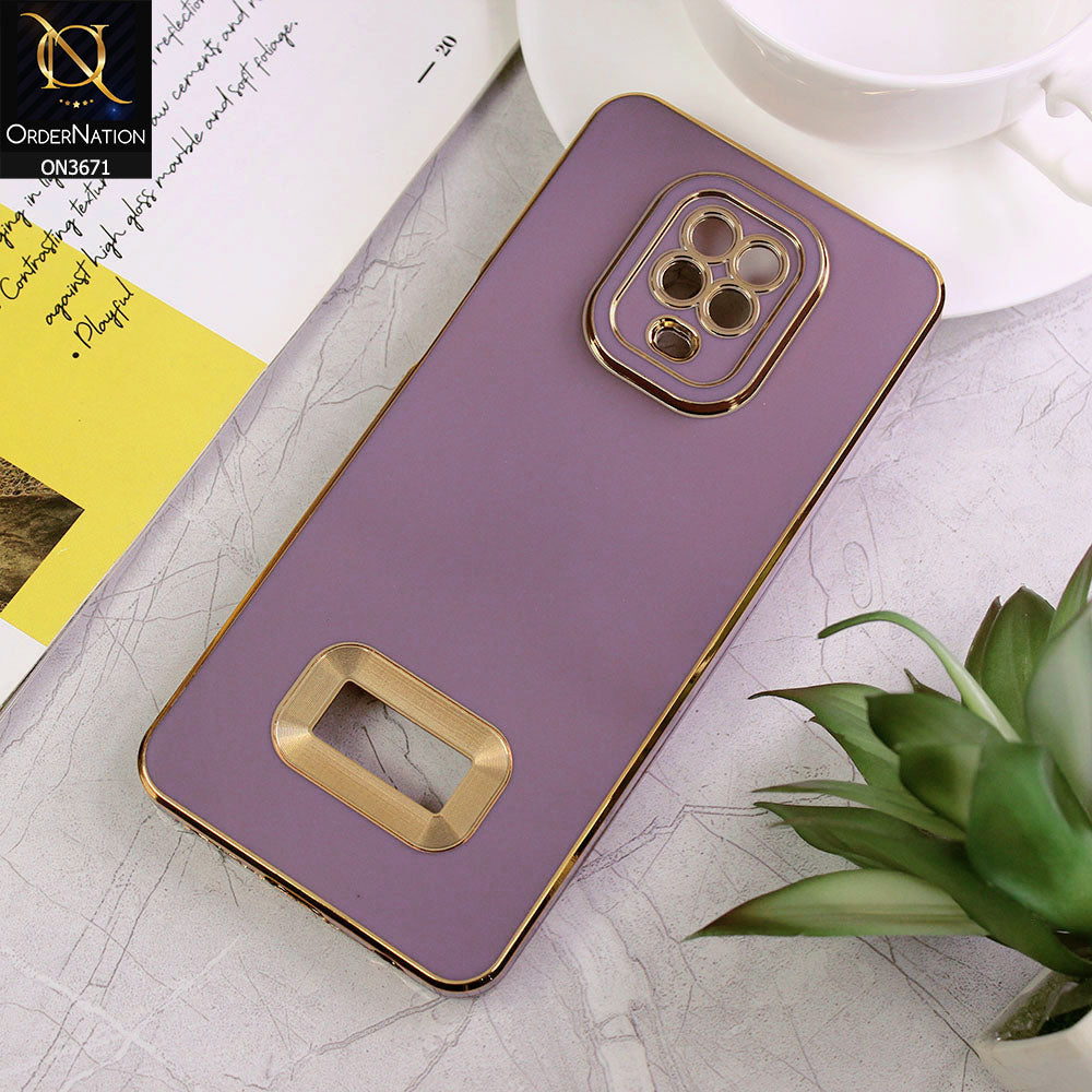 Xiaomi Redmi Note 9S Cover - Mauve - All New Electroplating Borders With Logo Hole Protective Soft Silicon Case