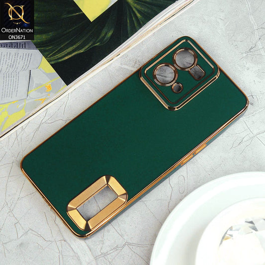 Oppo F21 Pro 4G Cover - Green - All New Electroplating Borders With Logo Hole Protective Soft Silicon Case