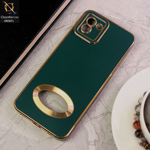 Samsung Galaxy A03 Cover - Green - All New Electroplating Borders With Logo Hole Protective Soft Silicon Case