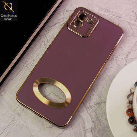 Samsung Galaxy A03 Cover - Mauve - All New Electroplating Borders With Logo Hole Protective Soft Silicon Case