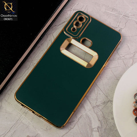 Samsung Galaxy A10s Cover - Green - All New Electroplating Borders With Logo Hole Protective Soft Silicon Case