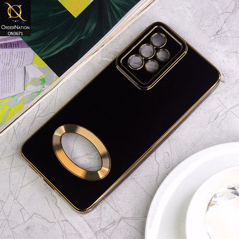 Samsung Galaxy A13 Cover - Black - All New Electroplating Borders With Logo Hole Protective Soft Silicon Case