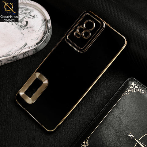 Vivo Y73 Cover - Black -  All New Electroplating Borders With Logo Hole Protective Soft Silicon Case