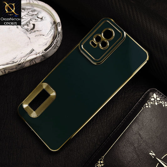Vivo Y73 Cover - Green -  All New Electroplating Borders With Logo Hole Protective Soft Silicon Case