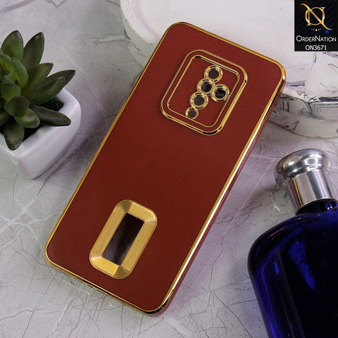 Vivo S1 Pro Cover - Maroon - All New Electroplating Borders With Logo Hole Protective Soft Silicon Case