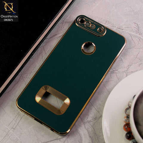 Huawei Y7 Prime 2018 / Y7 2018 Cover - Green - All New Electroplating Borders With Logo Hole Protective Soft Silicon Case