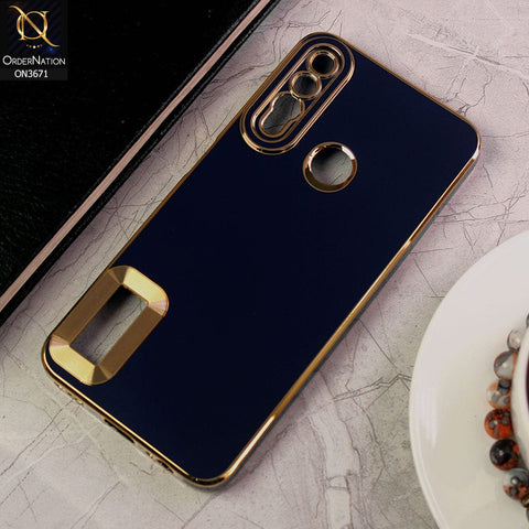Huawei Y9 Prime 2019 Cover - Blue - All New Electroplating Borders With Logo Hole Protective Soft Silicon Case